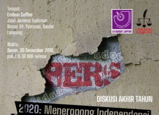 AJI-LBH Pers Lampung Teropong Independensi Media 2020, Pada Diskusi Akhir Tahun 2019