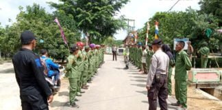 Persiapan Lomba Desa Dan BBGRM, Pelda Nasib Terus Gembleng Linmas