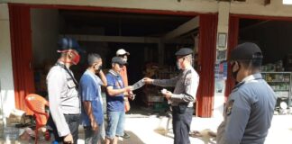 Polsek Pakuan Ratu Terus Menggalakan Wajib Pakai Masker Saat Keluar Rumah Menuju New Normal