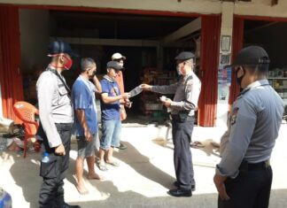 Polsek Pakuan Ratu Terus Menggalakan Wajib Pakai Masker Saat Keluar Rumah Menuju New Normal