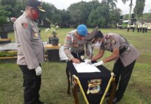 Kapolres AKBP Binsar Manurung Pimpin Sertijab Kasat Narkoba Polres Way Kanan