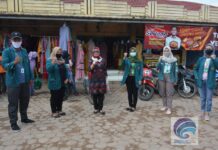 Ketua Tim Penggerak PKK Lampung Tengah, Sosialisasikan Penerapan New Normal di Pasar Simpang Agung