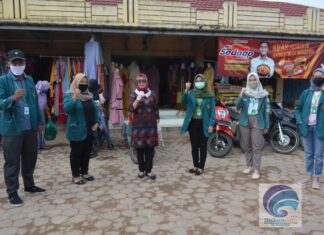 Ketua Tim Penggerak PKK Lampung Tengah, Sosialisasikan Penerapan New Normal di Pasar Simpang Agung