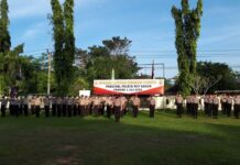 Polres Way Kanan Gelar Upacara Kenaikan Pangkat personil
