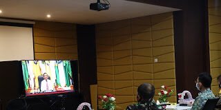 Pjs. Bupati Lampung Tengah Bersama Unsur Forkopimda Ikuti Rapat Kordinasi Bersama Kemendagri Tito Karnavian