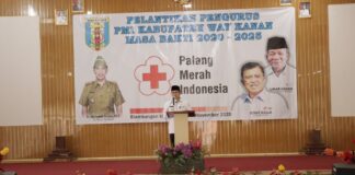 Saiful Resmi di Lantik Sebagai Ketua PMI Way Kanan