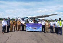 Penerbangan Perdana Perintis Susi Air di Bandara Gatot Soebroto Way Kanan