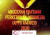 Bupati Lambar Parosil Mabsus Dapatkan Penghargaan APPI Award Tahun 2020