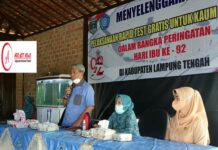 TP PKK Lamteng Gelar Rapid Test Gratis Untuk Kaum Perempuan Dalam Rangka Mempringati Hari Ibu Ke 92