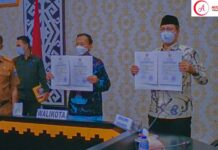 Walkot Metro Mengikuti Penyerahan LKP Atas Laporan Hasil Pemeriksaan Tahap II Tahun 2020