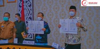 Walkot Metro Mengikuti Penyerahan LKP Atas Laporan Hasil Pemeriksaan Tahap II Tahun 2020