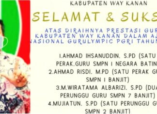 Dalam Olimpiade Guru Tingkat Nasional, Guru Asal Way Kanan Meraih 6 Medali