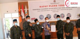 KPU Tetapkan Pasangan Bupati Way Kanan Dan Wakbup Terpilih Pilkada 2020