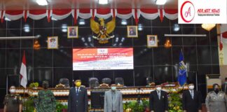 Ketua DPRD Pimpin Rapat Paripurna Pengumuman Hasil Calon Walkot Dan Wakil Walkot Metro Periode 2021-2024