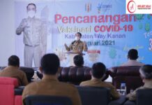 Pencanangan Vaksinasi Covid-19 Kabupaten Way Kanan Di RSUD Zainal Abidin Pagar Alam