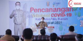 Pencanangan Vaksinasi Covid-19 Kabupaten Way Kanan Di RSUD Zainal Abidin Pagar Alam
