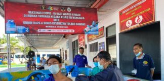 250 WBP Rutan Kelas IIB Menggala Ikuti Vaksinasi Covid – 19 Tahap Pertama