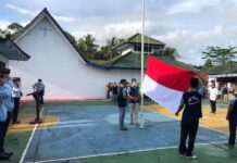 Tanamkan Jiwa Pancasila, Warga Binaan Lapas Kalianda Gelar Upacara Bendera