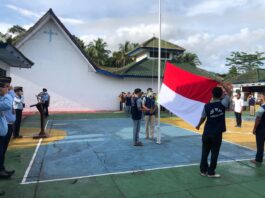 Tanamkan Jiwa Pancasila, Warga Binaan Lapas Kalianda Gelar Upacara Bendera