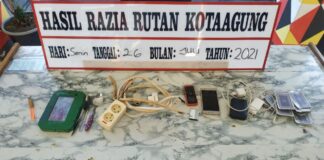 Razia Kamar, Rutan Kelas II B KotaAgung Berhasil Amankan Dua Buah Handphone
