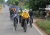 Wakil Bupati Lamtim Gowes Bersama Komunitas Sepeda Di Marga Tiga