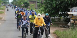 Wakil Bupati Lamtim Gowes Bersama Komunitas Sepeda Di Marga Tiga