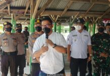 BUPATI LAMPUNG TENGAH MUSA AHMAD MENYAMBUT KEHADIRAN KAKORBINMAS BAHARKAM & TINJAUAN PELAKSANAAN VAKSINASI