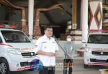 PEMKAB LAMPUNG TENGAH DAPAT BANTUAN CSR AMBULANCE DARI BANK LAMPUNG