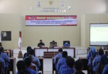 Dandim 0429/Lamtim Hadiri Rakoor Evaluasi Capaian Vaksinasi Kabupaten Lampung Timur