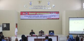 Dandim 0429/Lamtim Hadiri Rakoor Evaluasi Capaian Vaksinasi Kabupaten Lampung Timur