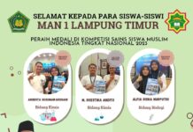 MAN 1 Lampung Timur Rebut Dua Medali di Kompetisi Sains Muslim Tingkat Nasional 2023