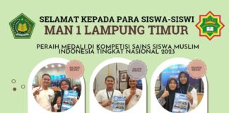MAN 1 Lampung Timur Rebut Dua Medali di Kompetisi Sains Muslim Tingkat Nasional 2023