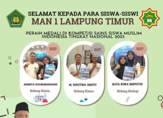 MAN 1 Lampung Timur Rebut Dua Medali di Kompetisi Sains Muslim Tingkat Nasional 2023