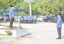 Eko Dian Pimpin Apel Mingguan di Lingkungan Pemkab Lamteng