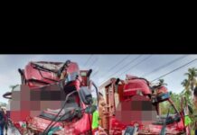 Truk Bermuatan Gas Elpiji Terlibat Adu Kambing Dengan Kendaraan Dinas Polisi, Hingga Sebabkan Kemacetan Panjang