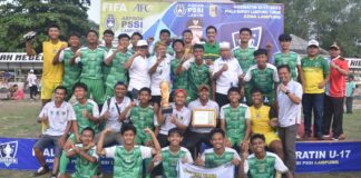 Persilamtim Juara Piala Soeratin U-17 Zona Lampung