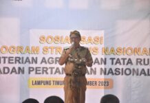 Bupati Lamtim M Dawam Rahardjo Menjadi Narasumber Sosialisasi PTSL 2023