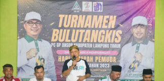 Bupati Dawam Buka Turnamen Bulutangkis GP Ansor Tingkat Kabupaten Lampung Timur