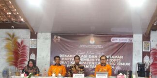 KPU Lampung Timur Gelar Rapat Pleno Rekapitulasi dan Penetapan DPT