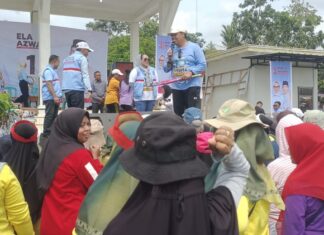 Warga Desa Se-Kecamatan Sekampung Udik Senam Sehat Bersama Ela-azwar