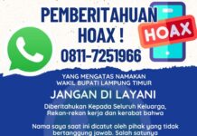 Waspada Penipuan Mengatasnamakan Wakil Bupati Lampung Timur Azwar Hadi