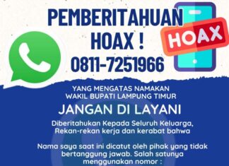 Waspada Penipuan Mengatasnamakan Wakil Bupati Lampung Timur Azwar Hadi