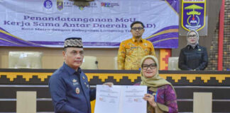 Pemkab Lamtim dan Kota Metro Tandatangani MoU Kerja Sama Pengendalian Inflasi