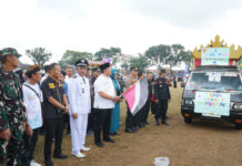 Wabup Lamtim Azwar Hadi Lepas Peserta Karnaval HUT Desa Sribhawono ke-73