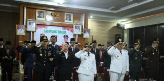 Bupati Lamtim Ela Siti Nuryamah Bersama Forkopimda Mengikuti Detik-detik Proklamasi Secara Viral