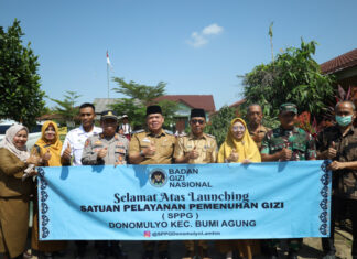 Wabup Lampung Timur Azwar Hadi Launching Program Makan Bergizi Gratis di Desa Donomulyo